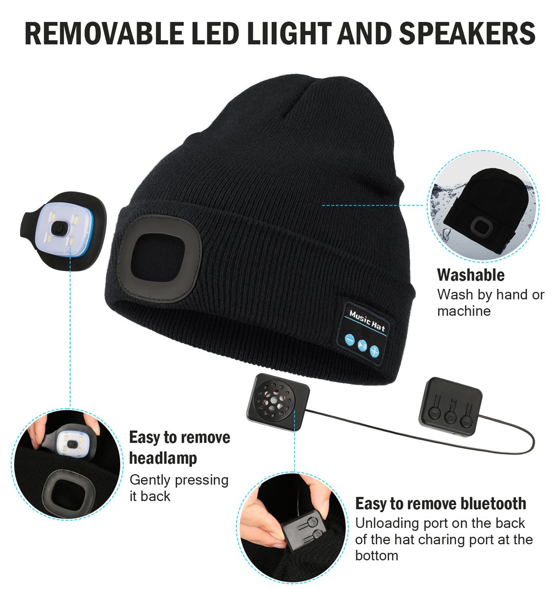 🎄EARLY CHRISTMAS SALE 69% OFF🎅3-in-1 Function Bluetooth Beanie