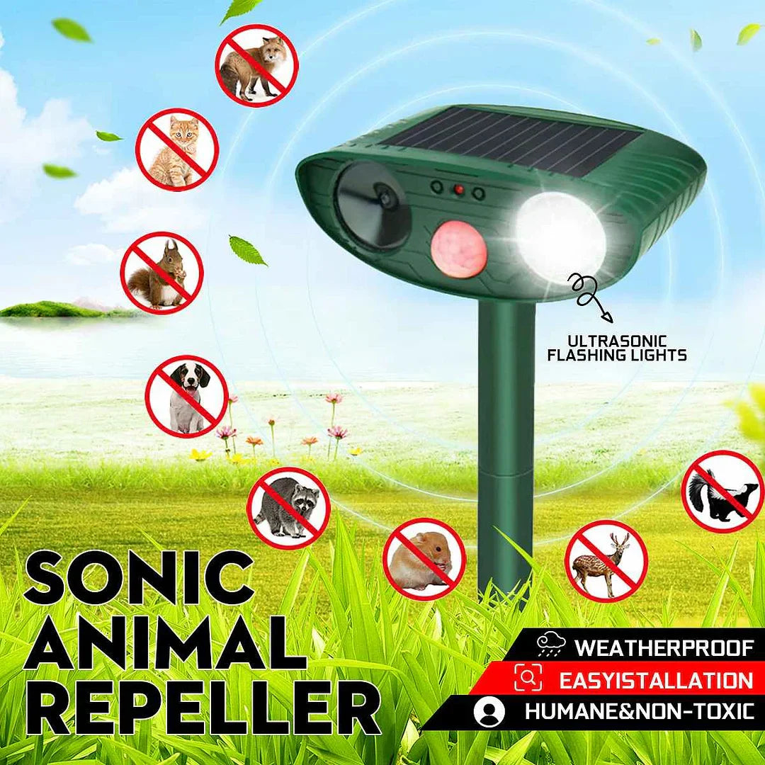 Ultrasonic Deer Repeller - Pack Of 4 Solar Powered - Get Rid of Deer in 48 Hours