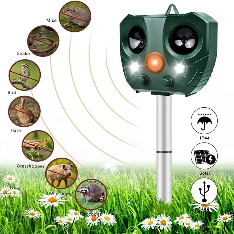 Solar Powered Ultrasonic Animal Repeller