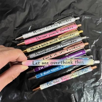 Colored Glitter Pen Set for Sarcastic Souls