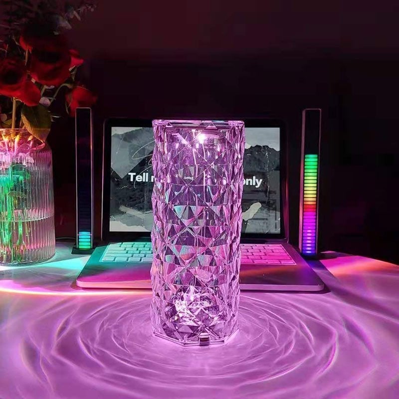 Touching Control Rose Crystal Lamp