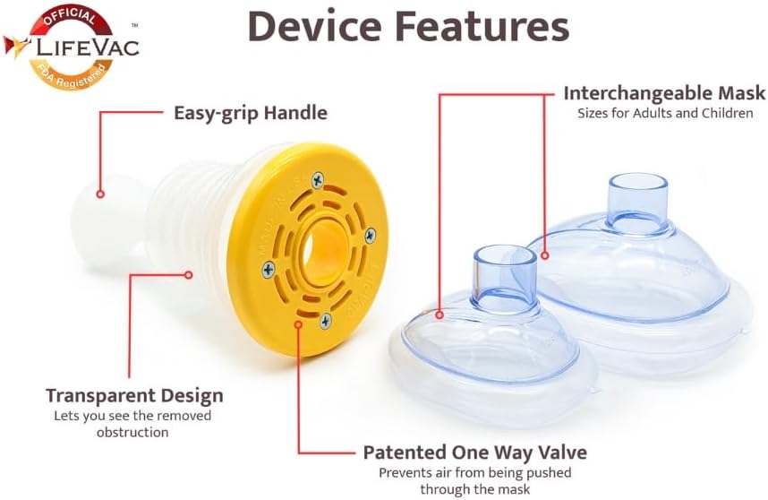 Lifevac  Anti-Choking Device  Adult and Child Non-Invasive Choking First Aid