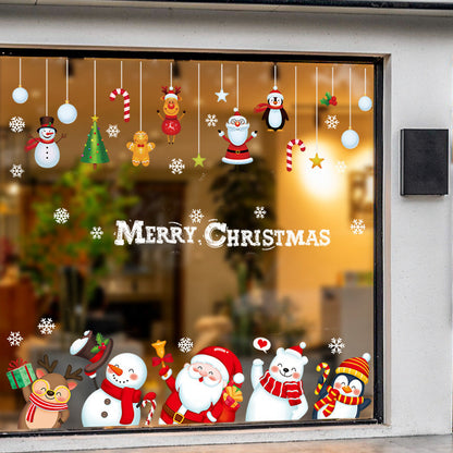 Christmas Window Stickers Set – Festive Holiday Décor for Home & Office