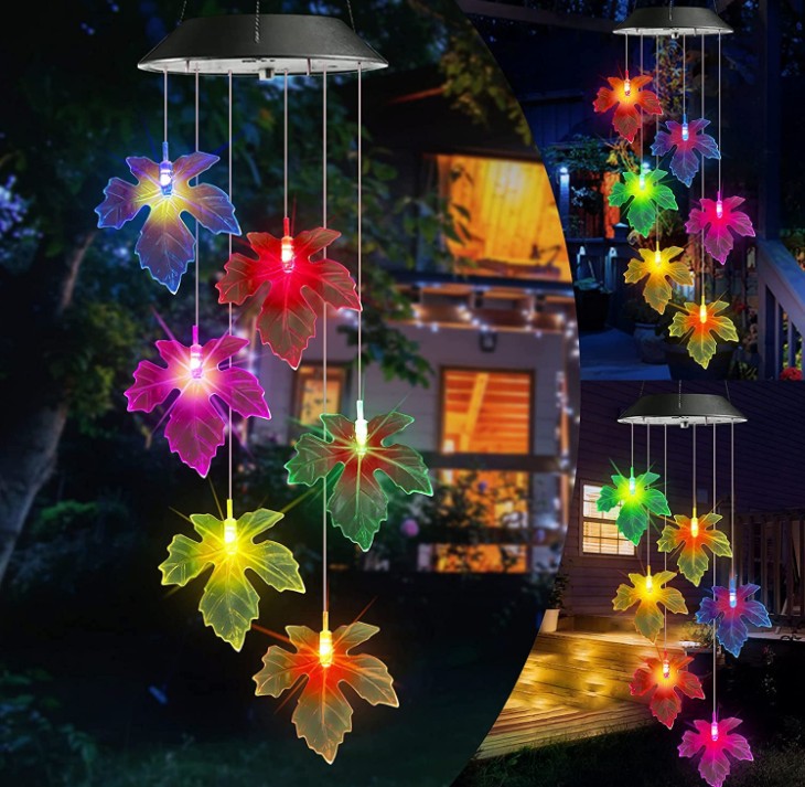 Outdoor solar wind chime lamp