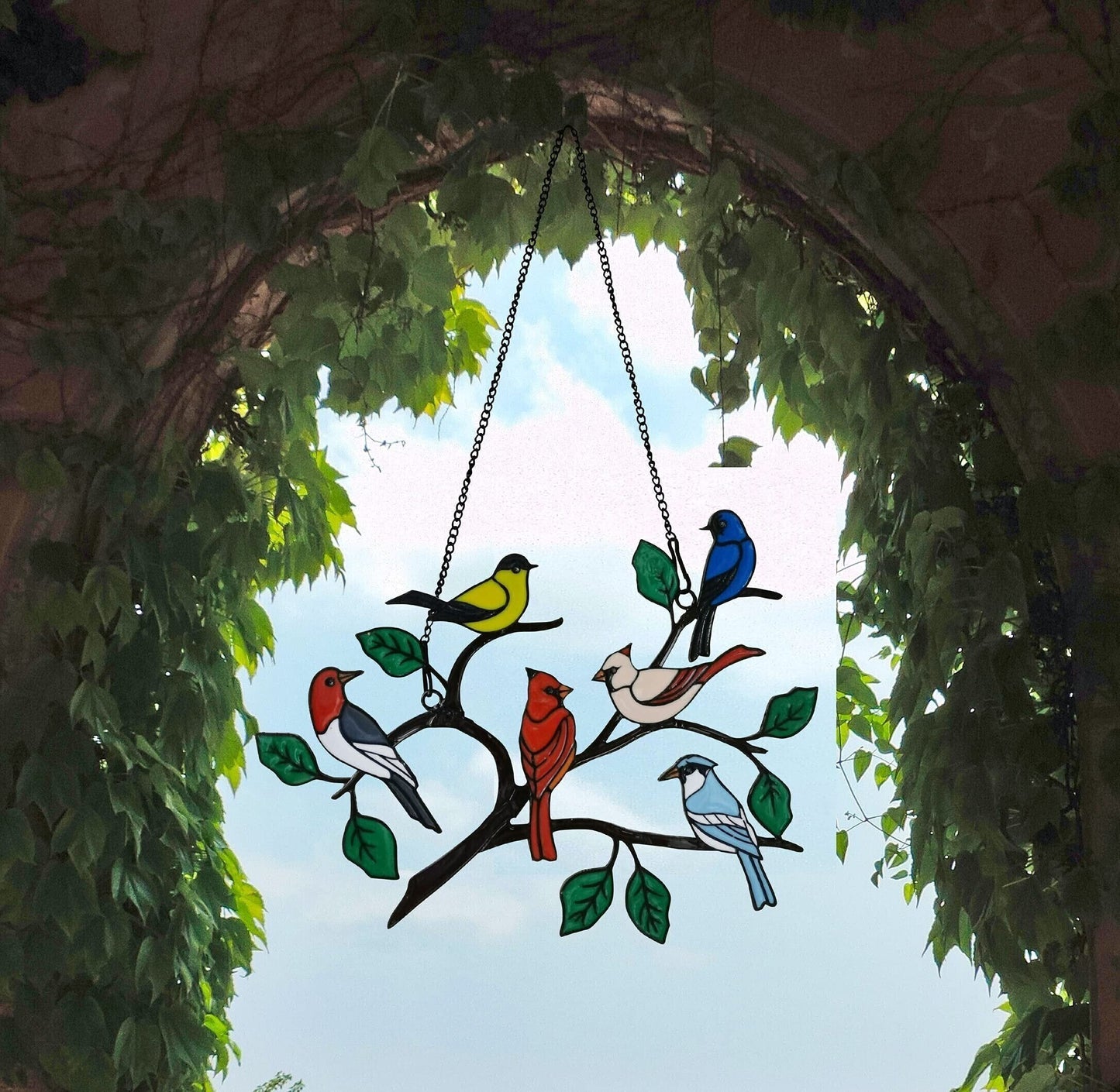 🐦The Best Gift-Birds Stained  Window  Panel Hangings🎁