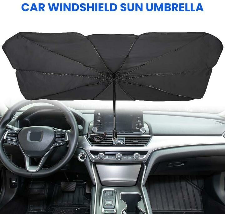 Foldable car windshield umbrella