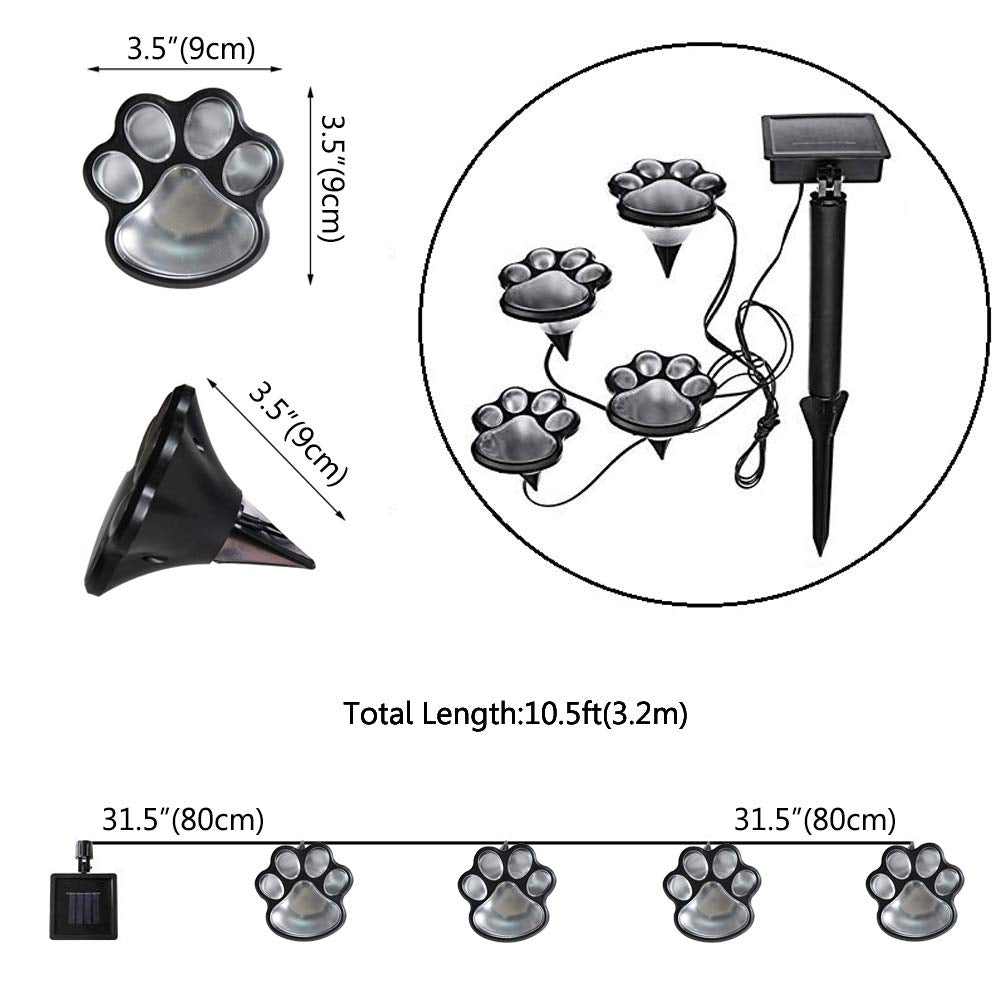 LED Paw Print Solar Light