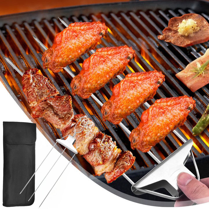 3 Way Grilling Skewers, Stainless Steel Skewers for BBQ