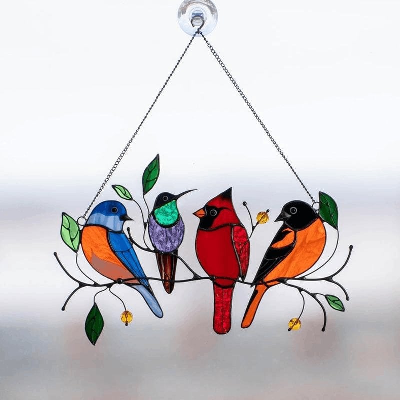 🐦The Best Gift-Birds Stained  Window  Panel Hangings🎁