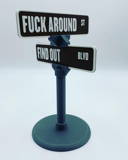 🤣F Around/Find Out Street Sign Desk Decoration | Funny Desk Gift