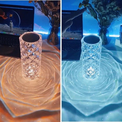 Touching Control Rose Crystal Lamp