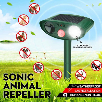 Cat Outdoor Ultrasonic Repeller - Solar Powered Ultrasonic Animal & Pest Repellant