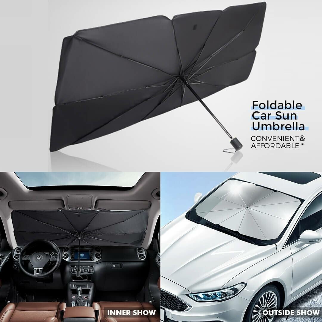 Foldable car windshield umbrella