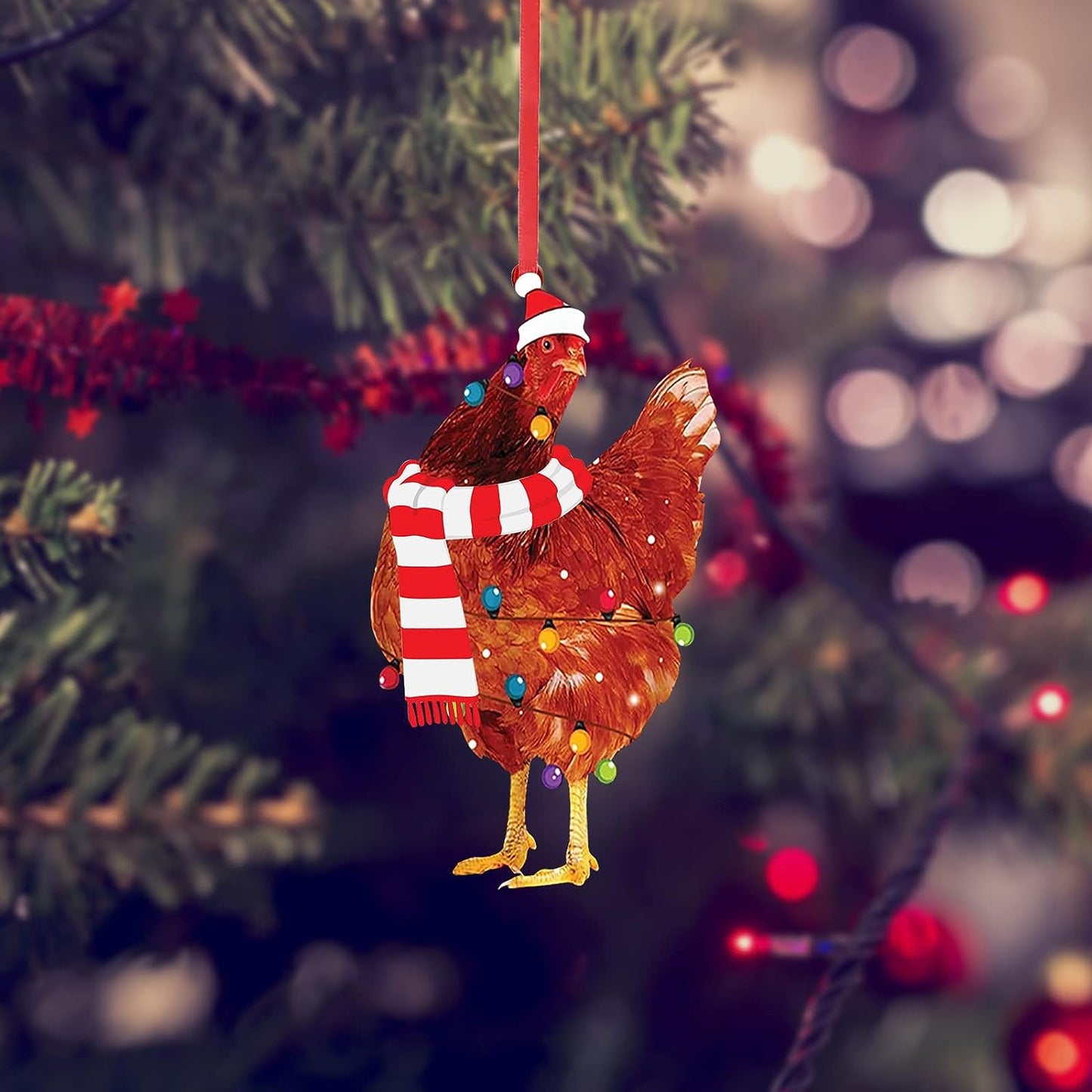 Christmas Chicken Ornament