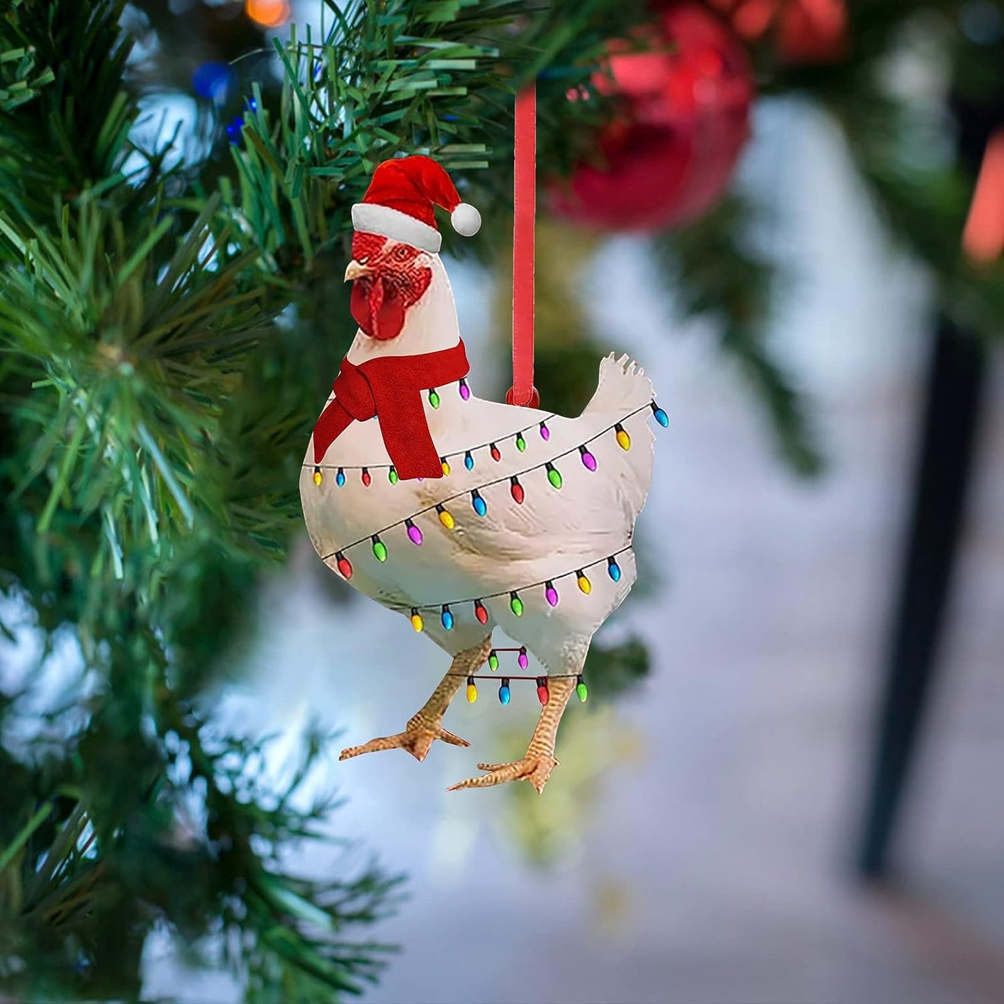 Christmas Chicken Ornament