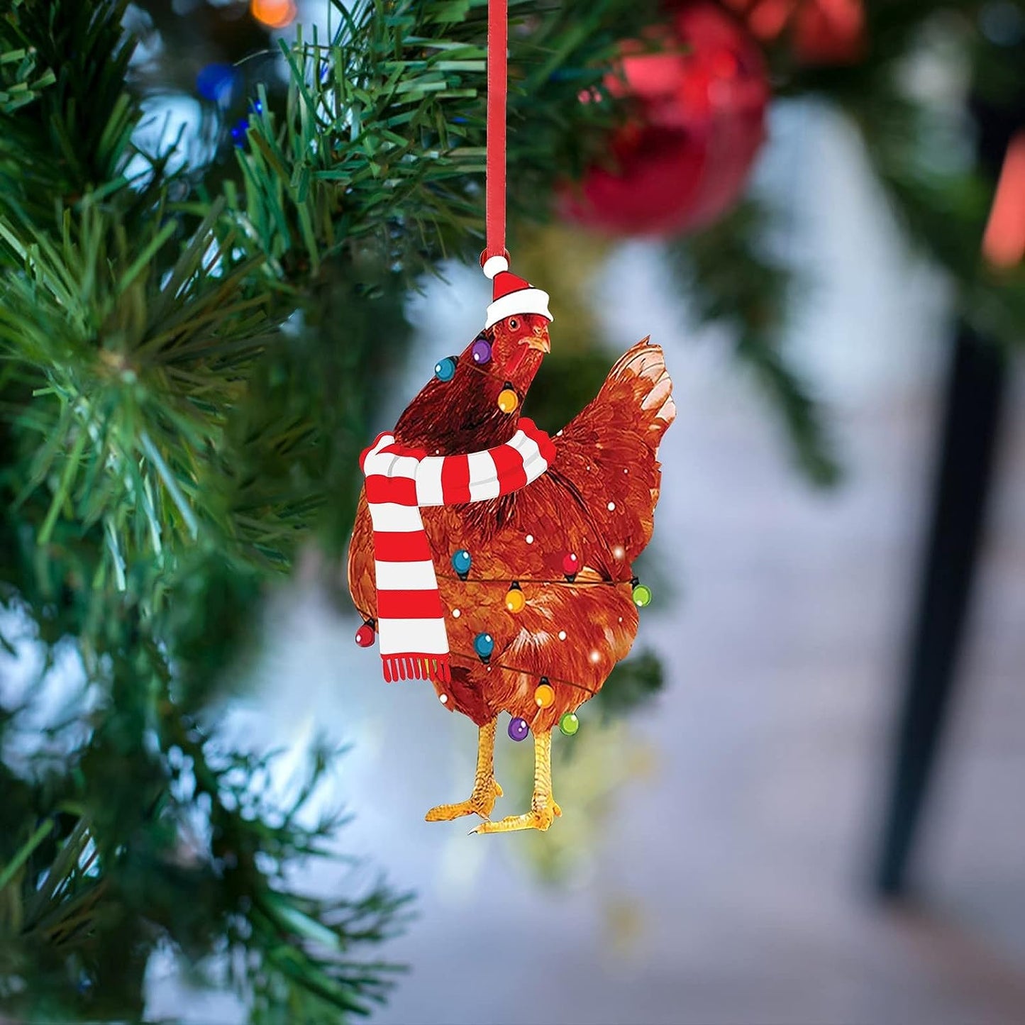 Christmas Chicken Ornament