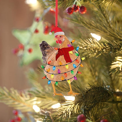 Christmas Chicken Ornament