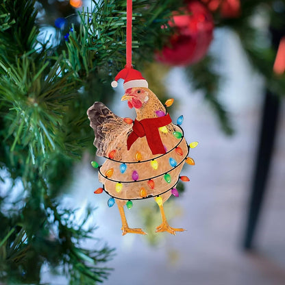 Christmas Chicken Ornament