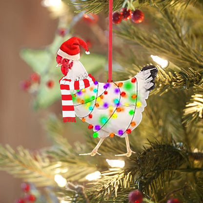 Christmas Chicken Ornament