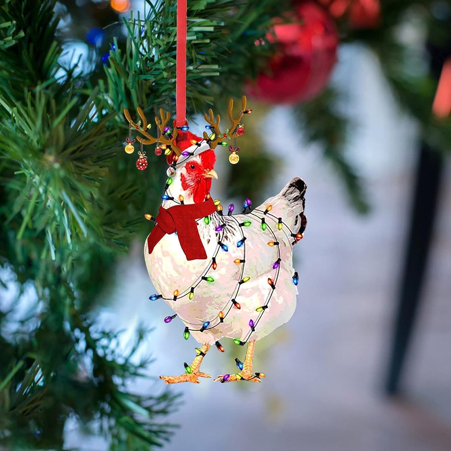 Christmas Chicken Ornament