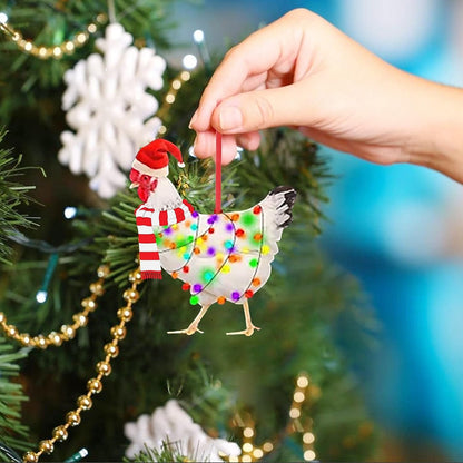 Christmas Chicken Ornament