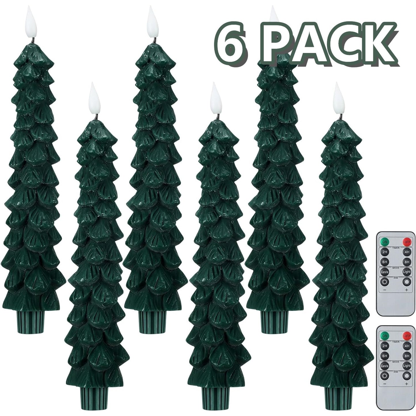 Christmas Tree Flameless Candles with 3D Flickering Flame