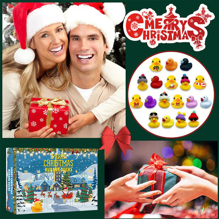 24 Pcs Countdown Christmas Rubber Ducks Advent Calendar