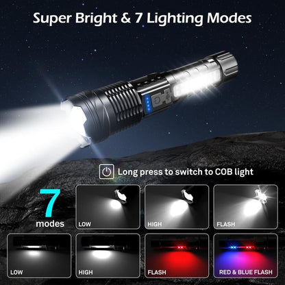 💥LAST DAY SALE 49% OFF💥Outdoor lighting white laser flashlight with cob warning side work light