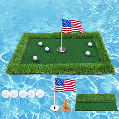 Pool Putting Green Golf Mat Floating, Floating Golf Turf Game