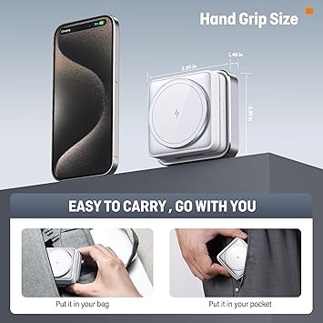 2025 Upgraded Wireless Charger 3 in 1, Foldable Wireless Charging Station with Light for Apple MagSafe Charger, Travel Magnetic Charger for iPhone 16/15/14/13/12 Apple Watch AirPods (20W Adapter)