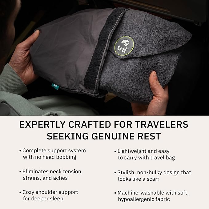 Trtl Travel Pillow – Ergonomic Neck Support for Comfortable Travel, Sleep & Relaxation – Soft & Lightweight Design