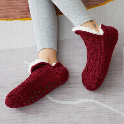 New Woven And Velvet Indoor Socks Slippers