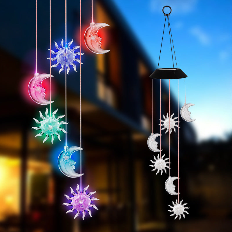 Outdoor solar wind chime lamp