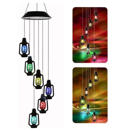 Outdoor solar wind chime lamp