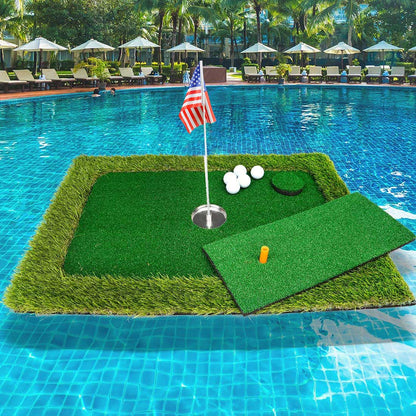 Pool Putting Green Golf Mat Floating, Floating Golf Turf Game