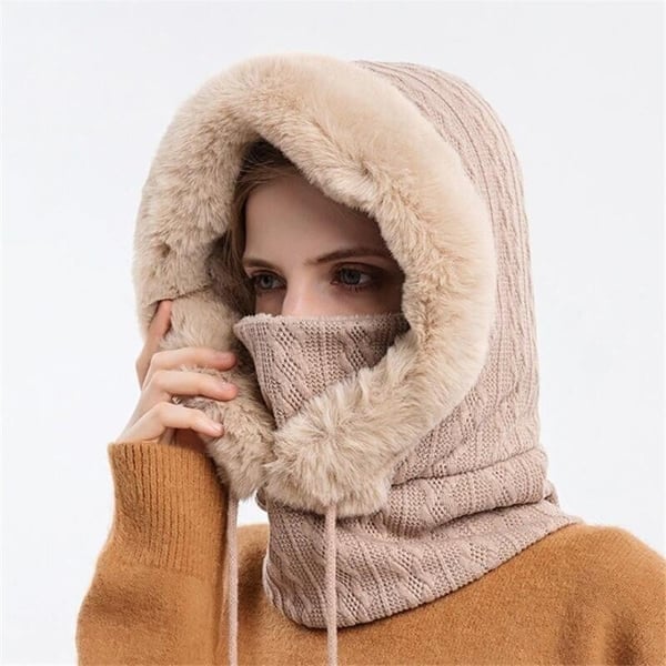 Warm knitted windbreaker hat for winter