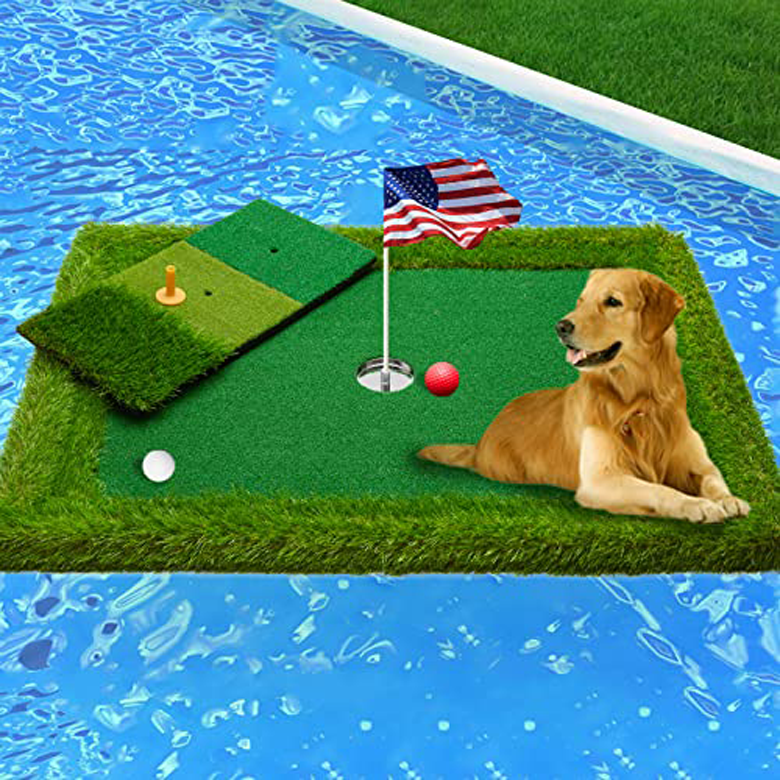 Pool Putting Green Golf Mat Floating, Floating Golf Turf Game