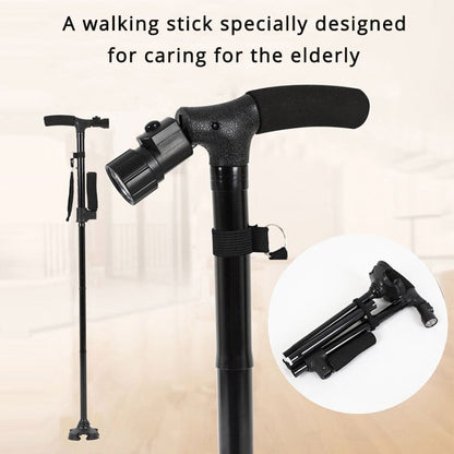 🔥HOT SALE -Aluminum alloy with LED light non-slip foldable walking stick