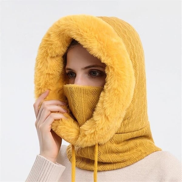 Warm knitted windbreaker hat for winter