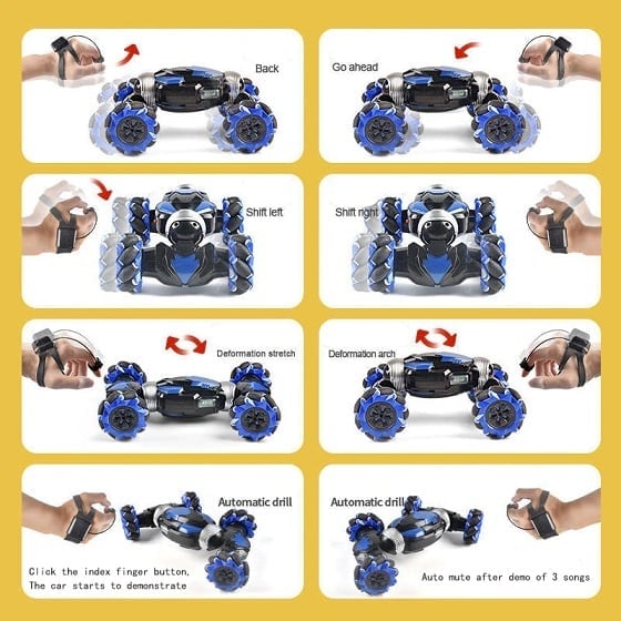 Gesture Sensing RC Stunt Car With Light