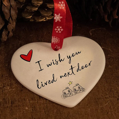 Christmas Heart Ceramic Charm