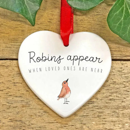 Christmas Heart Ceramic Charm