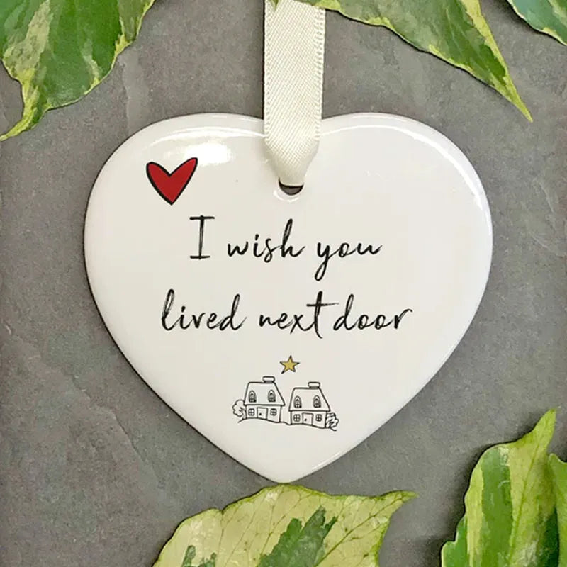 Christmas Heart Ceramic Charm