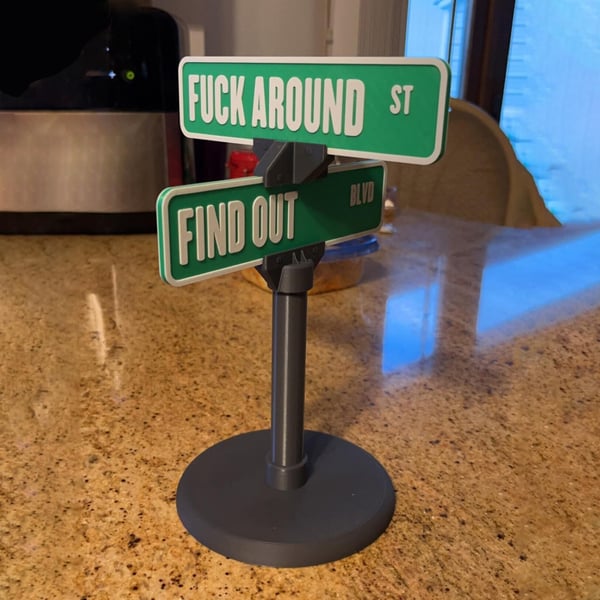 🤣F Around/Find Out Street Sign Desk Decoration | Funny Desk Gift