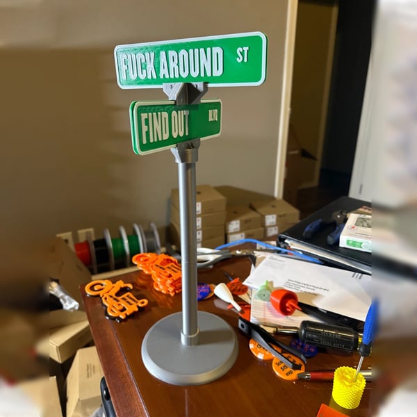 🤣F Around/Find Out Street Sign Desk Decoration | Funny Desk Gift