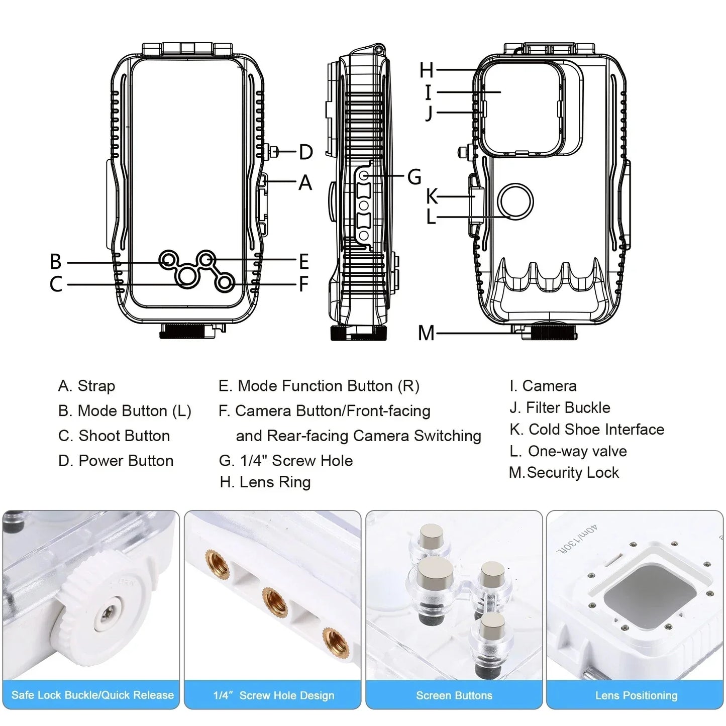 40 meters Sealed Waterproof iPhone Case