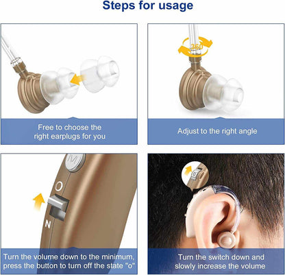 Rechargeable Digital In-ear Hearing Aids for Adults