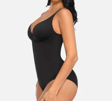 V Neck Tummy Control Thong Bodysuit