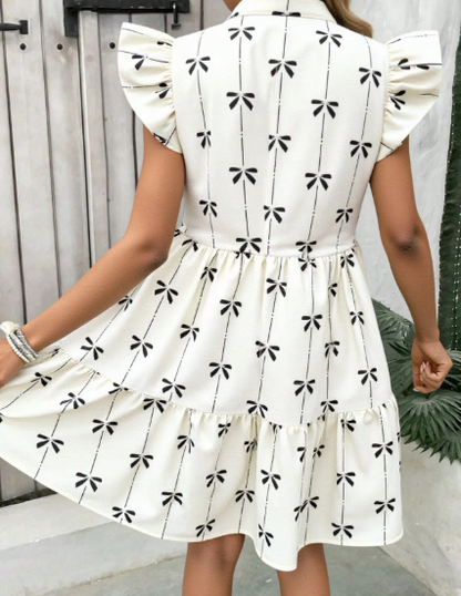 Breezaya Women's Vintage Style Printed Minimalist Daily Dress