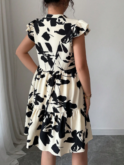 Breezaya Women's Vintage Style Printed Minimalist Daily Dress